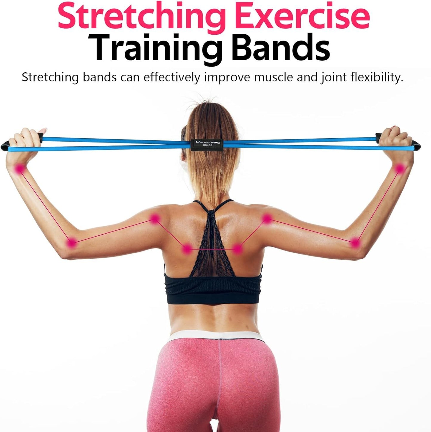 Figure 8 Yoga Resistance Band Tubing Body Workout Muscle Exercise Bowtie Pilate