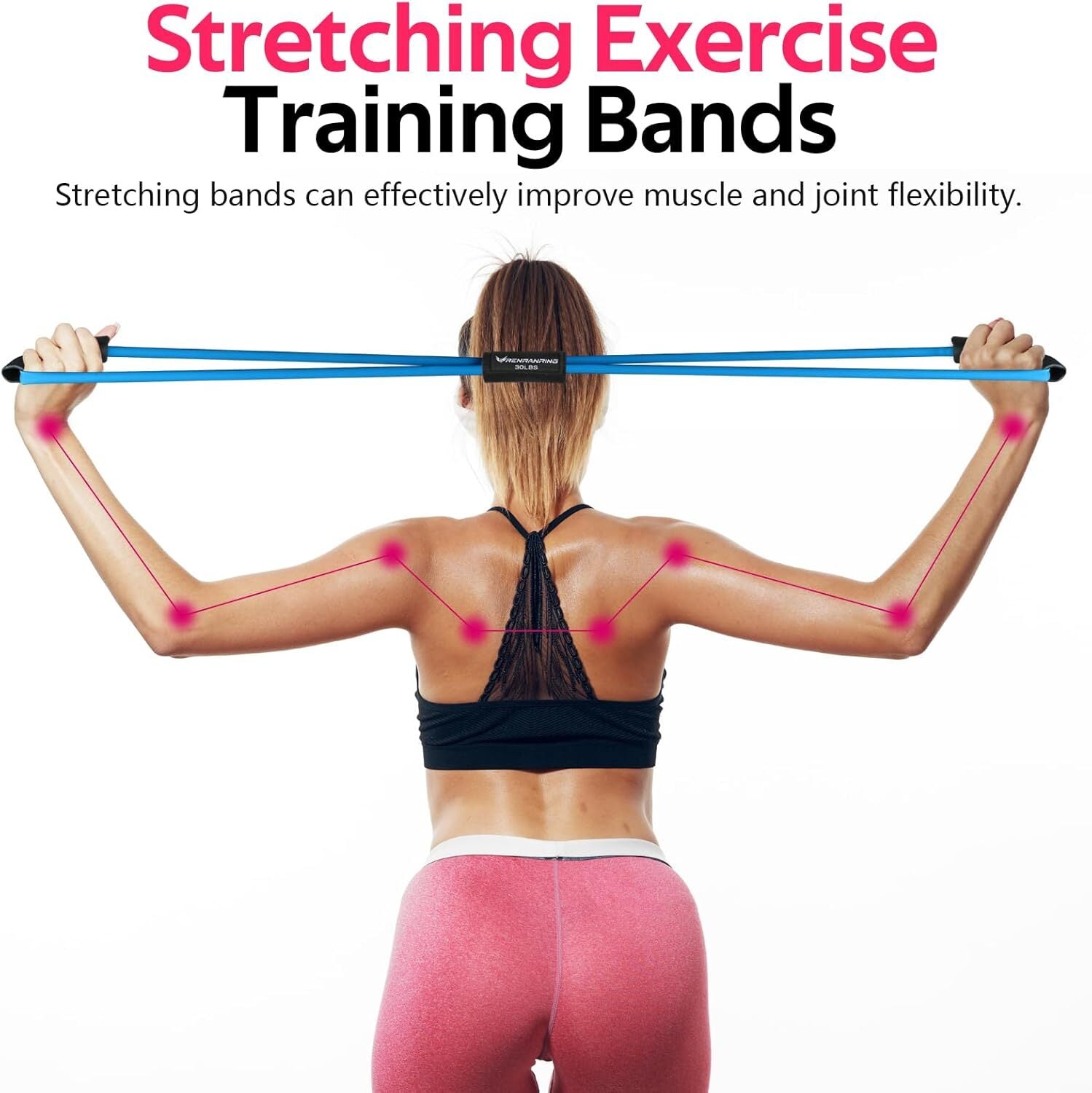 Figure 8 Yoga Resistance Band Tubing Body Workout Muscle Exercise Bowtie Pilate